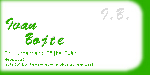 ivan bojte business card